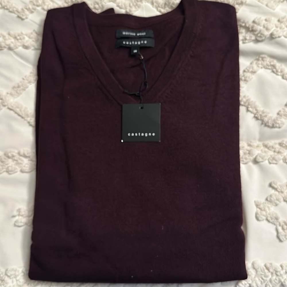 Castagne Merino wool sweater in plum